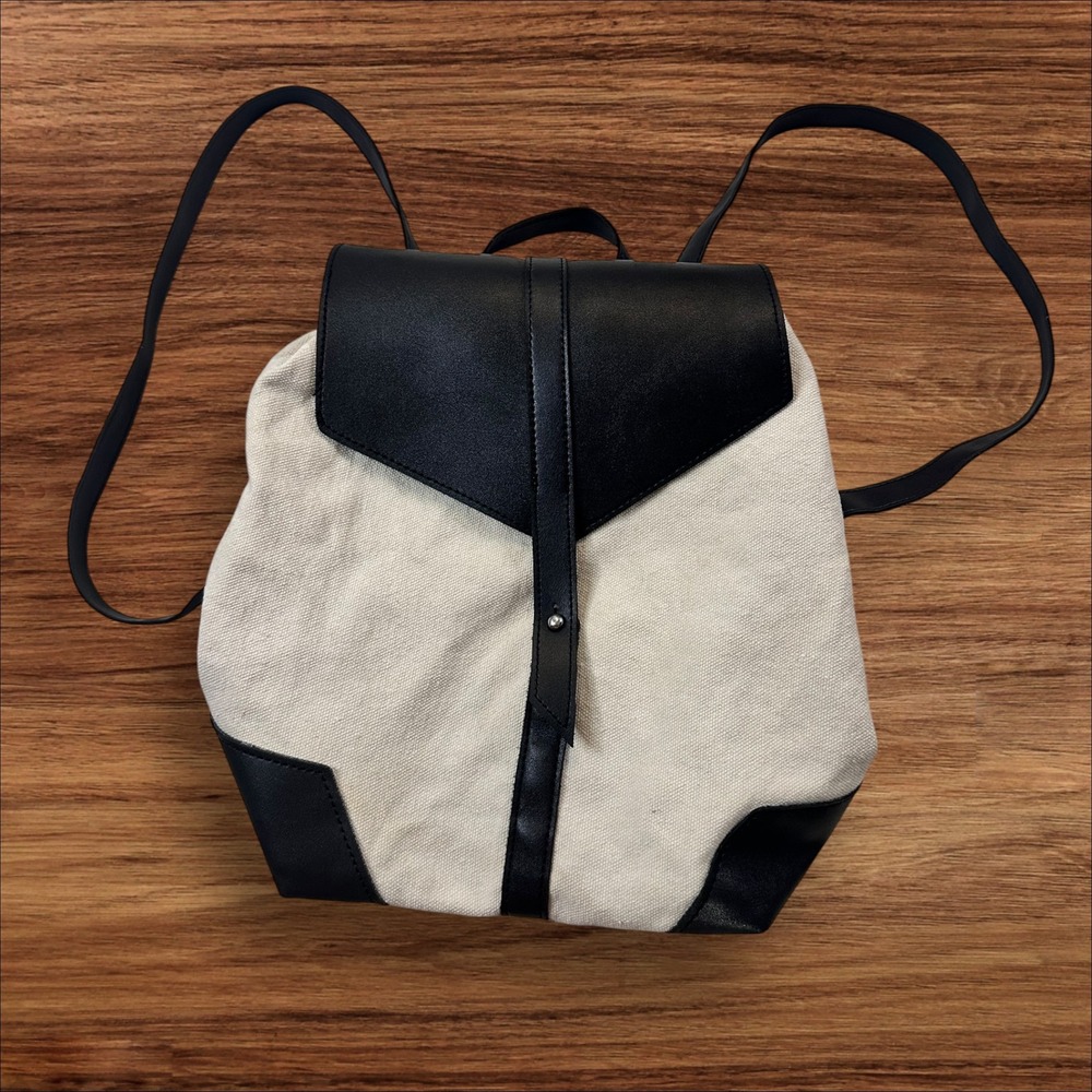 Canvas Backpack Deux Lux Black Accent Casual Daypack Travel Bag Purse‎